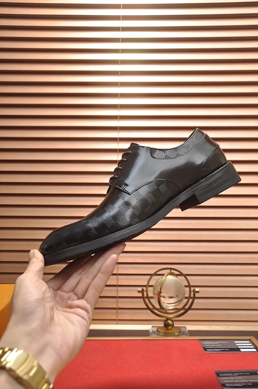 Men's shoes💰460💶【LOUIS VUITTON】(sheepskin lining) new cowhide LV formal shoes🎩🎩❗️🆘made one to one at the counter🎩original quality, imported cowhide upper➕full sheepskin lining➕original rubber outsole, {high quality visible}👣Size: 38-45 (45 custom-made)